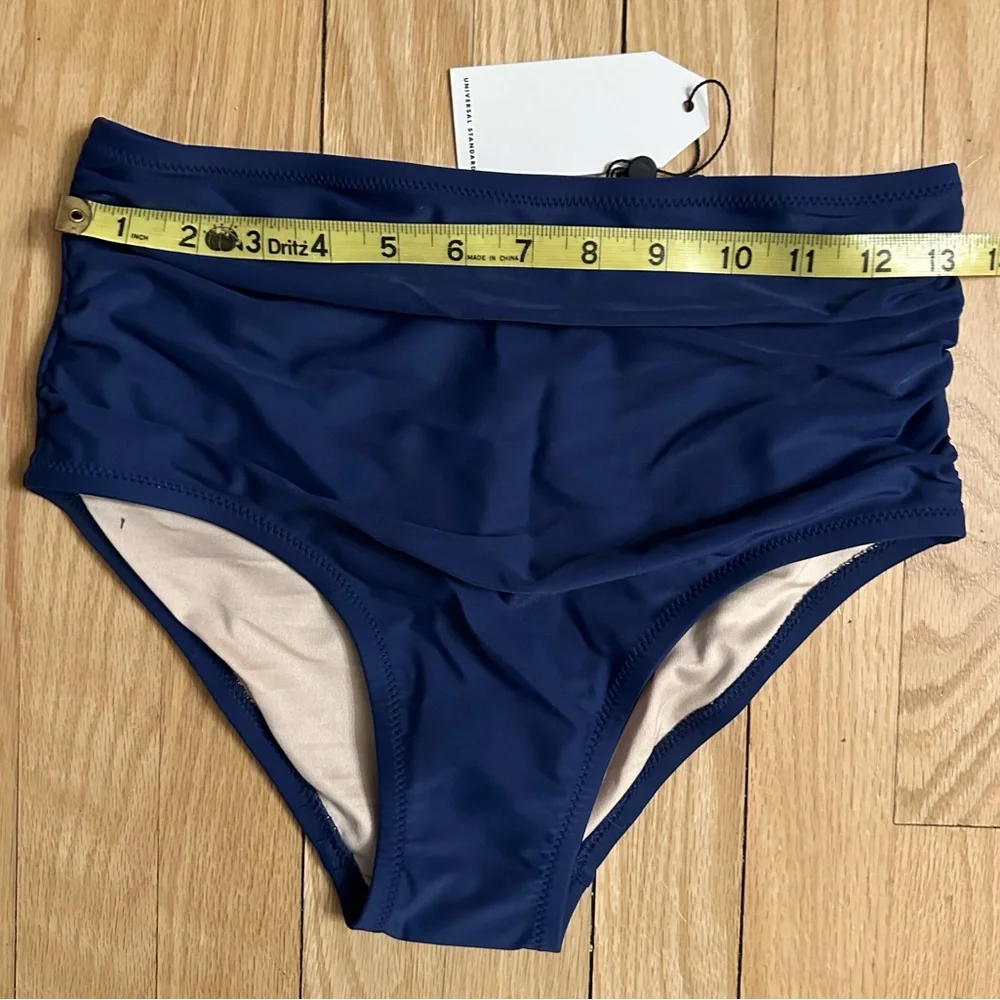 Universal Standard NWT Lined Navy High-Waisted Bikini Bottoms, Size 2XS (6-8)